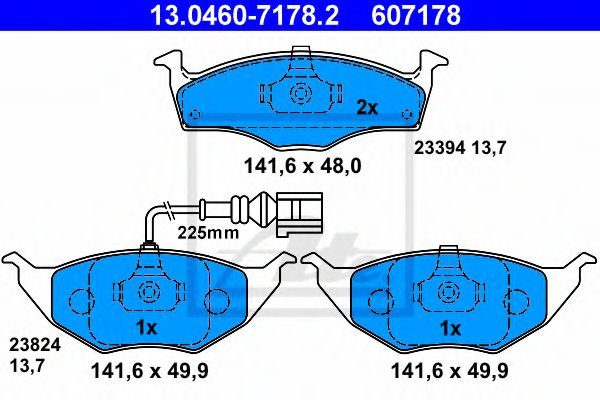 Тормозные колодки ATE 13.0460-7178.2