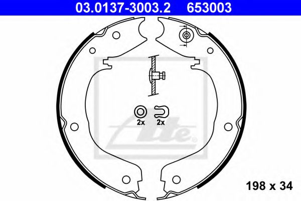 Тормозные колодки барабанные ATE 03.0137-3003.2