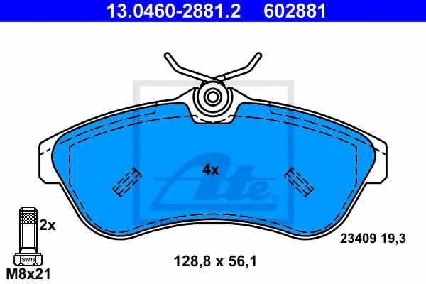 Тормозные колодки ATE 13.0460-2881.2