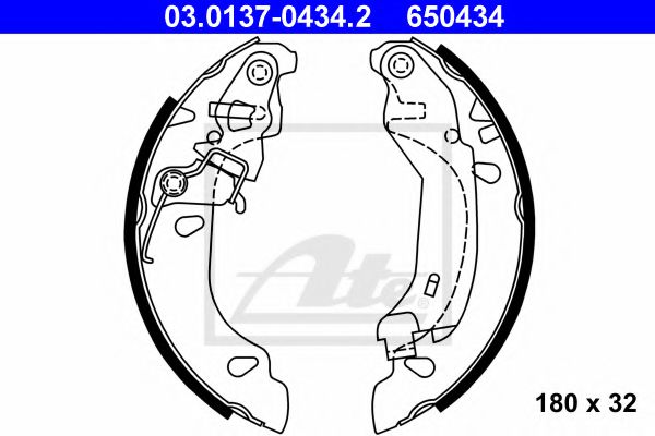 Тормозные колодки барабанные ATE 03.0137-0434.2