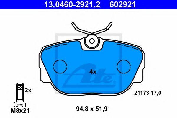 Тормозные колодки ATE 13.0460-2921.2