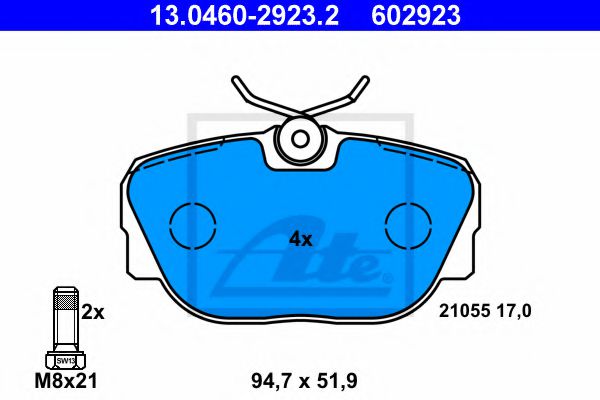 Тормозные колодки ATE 13.0460-2923.2