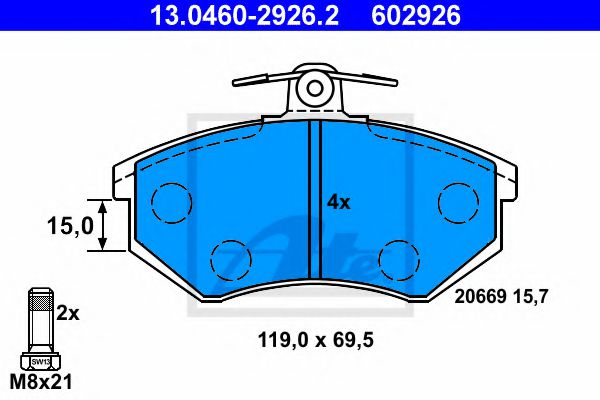 Тормозные колодки ATE 13.0460-2926.2