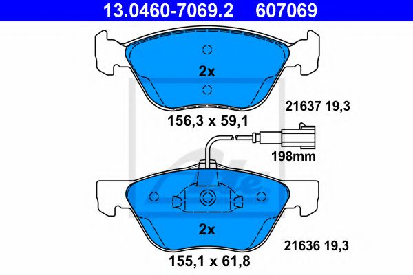 Тормозные колодки ATE 13.0460-7069.2