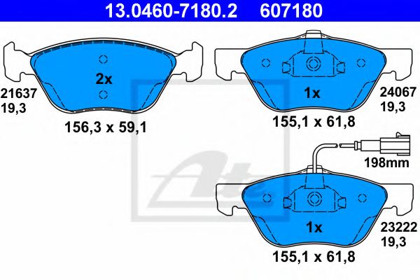 Тормозные колодки ATE 13.0460-7180.2