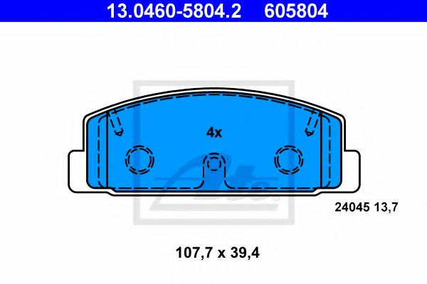 Тормозные колодки ATE 13.0460-5804.2