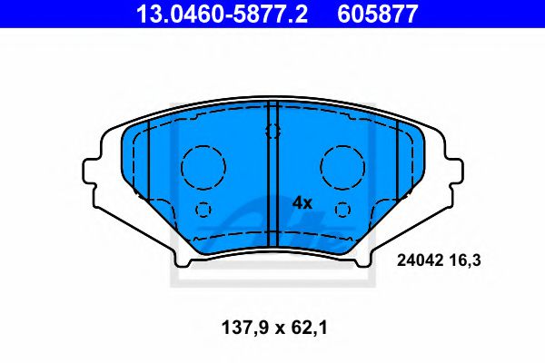 Тормозные колодки ATE 13.0460-5877.2