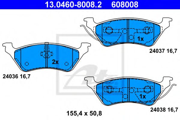 Тормозные колодки ATE 13.0460-8008.2