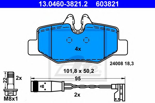 Тормозные колодки ATE 13.0460-3821.2