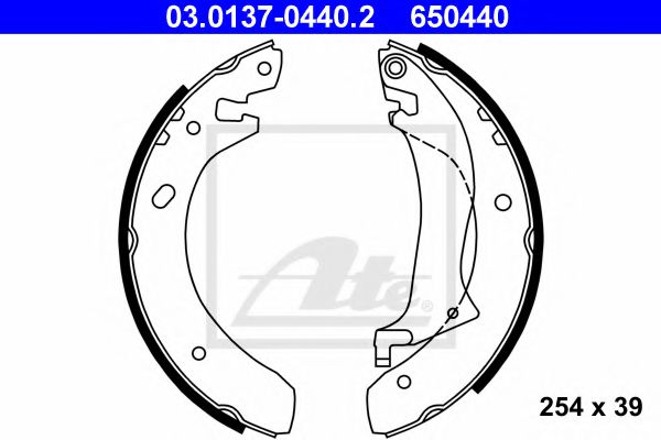 Тормозные колодки барабанные ATE 03.0137-0440.2