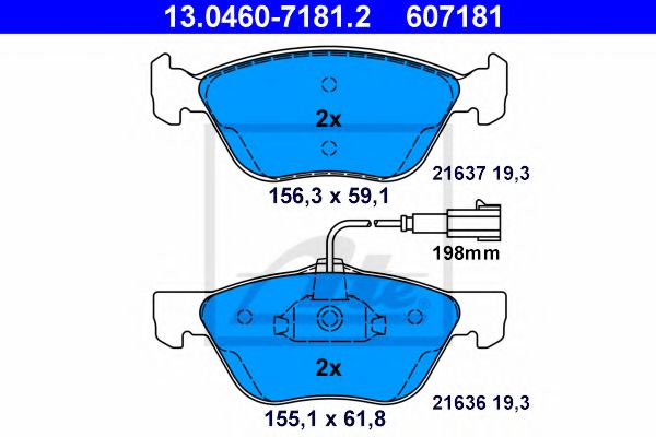 Тормозные колодки ATE 13.0460-7181.2