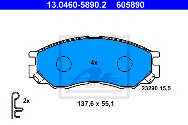 Тормозные колодки ATE 13.0460-5890.2
