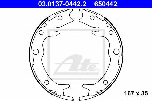 Тормозные колодки барабанные ATE 03.0137-0442.2