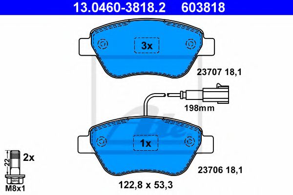 Тормозные колодки ATE 13.0460-3818.2