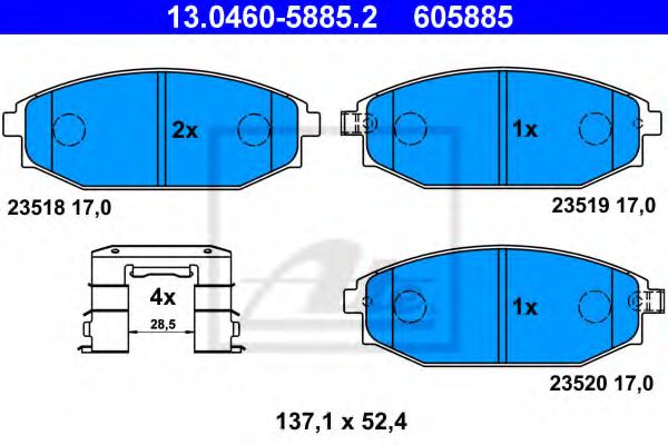 Тормозные колодки ATE 13.0460-5885.2