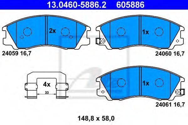 Тормозные колодки ATE 13.0460-5886.2