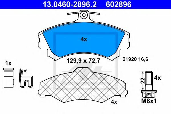 Тормозные колодки ATE 13.0460-2896.2