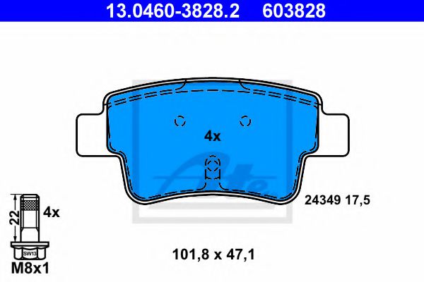Тормозные колодки ATE 13.0460-3828.2