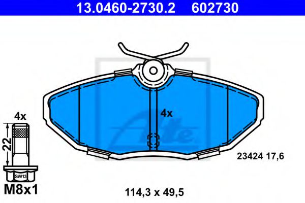 Тормозные колодки ATE 13.0460-2730.2