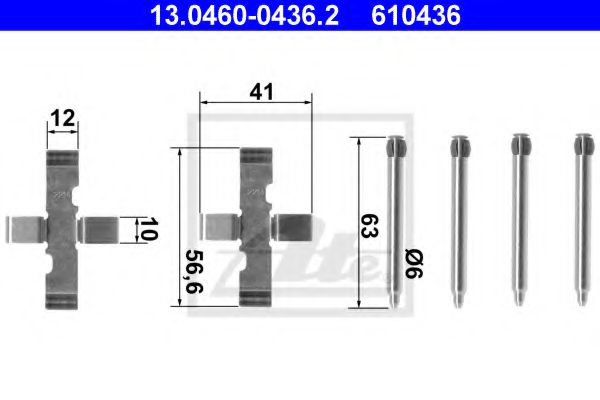 Скобы тормозных колодок ATE 13.0460-0436.2