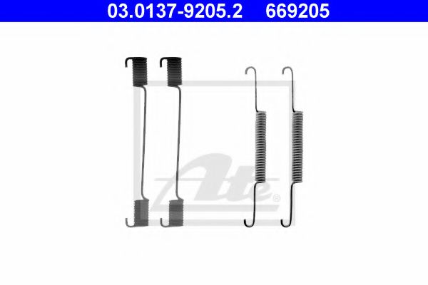 Ремкомплект барабанных колодок ATE 03.0137-9205.2