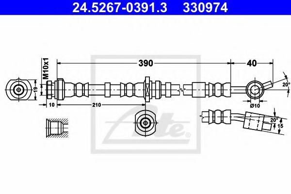Тормозной шланг ATE 24.5267-0391.3