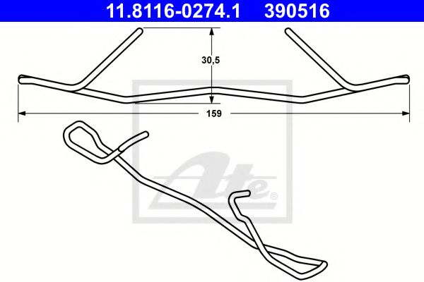 Пружина, тормозной суппорт ATE 11.8116-0274.1