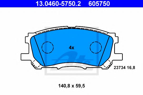 Тормозные колодки ATE 13.0460-5750.2