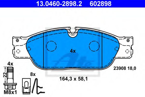 Тормозные колодки ATE 13.0460-2898.2