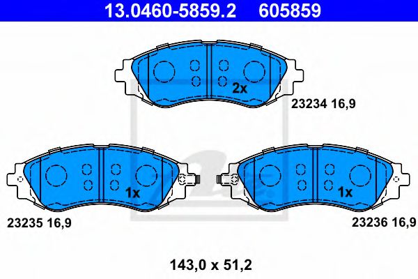 Тормозные колодки ATE 13.0460-5859.2