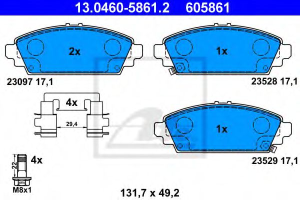 Тормозные колодки ATE 13.0460-5861.2