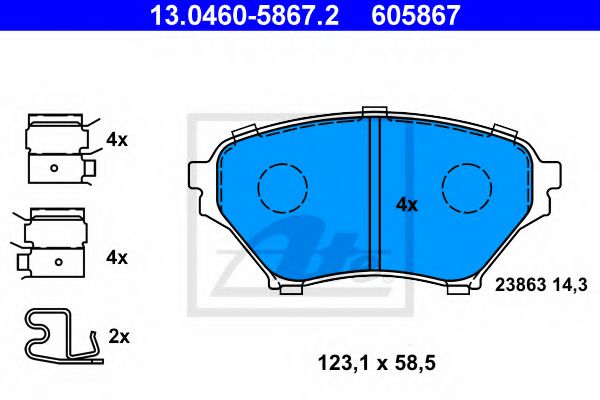 Тормозные колодки ATE 13.0460-5867.2