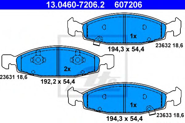 Тормозные колодки ATE 13.0460-7206.2