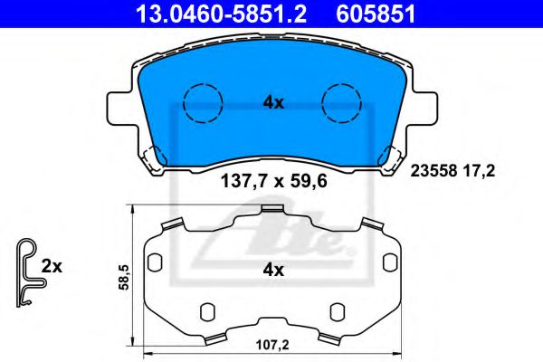 Тормозные колодки ATE 13.0460-5851.2