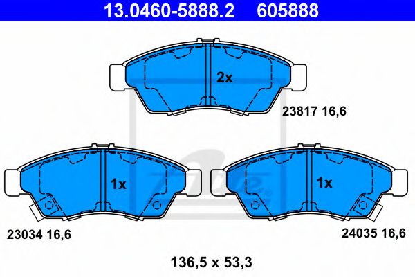 Тормозные колодки ATE 13.0460-5888.2