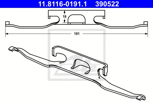 Пружина, тормозной суппорт ATE 11.8116-0191.1
