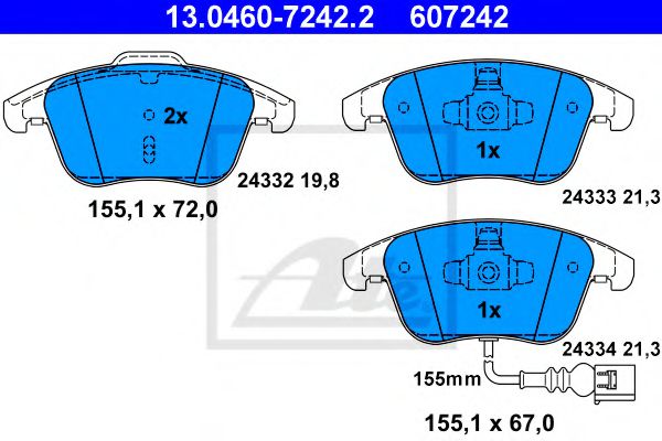 Тормозные колодки ATE 13.0460-7242.2