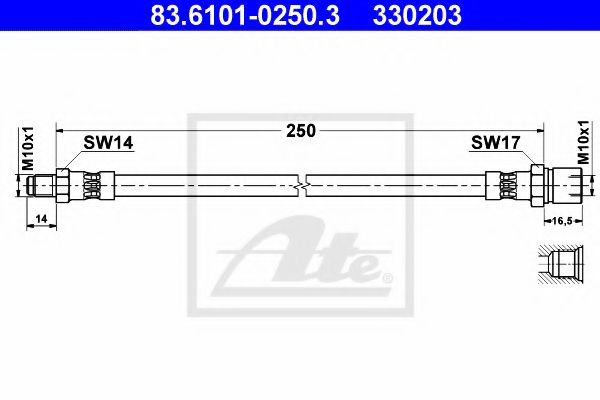 Тормозной шланг ATE 83.6101-0250.3