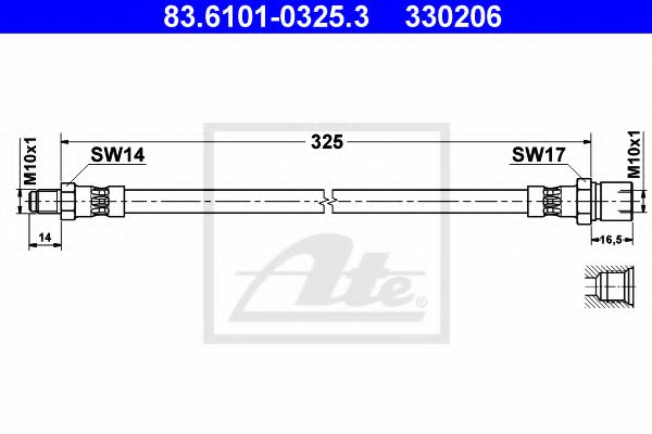 Тормозной шланг ATE 83.6101-0325.3
