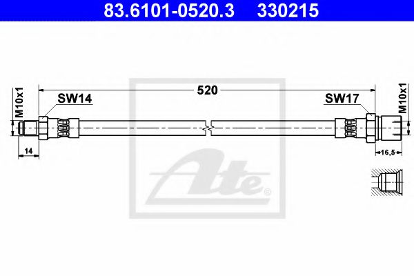 Тормозной шланг ATE 83.6101-0520.3