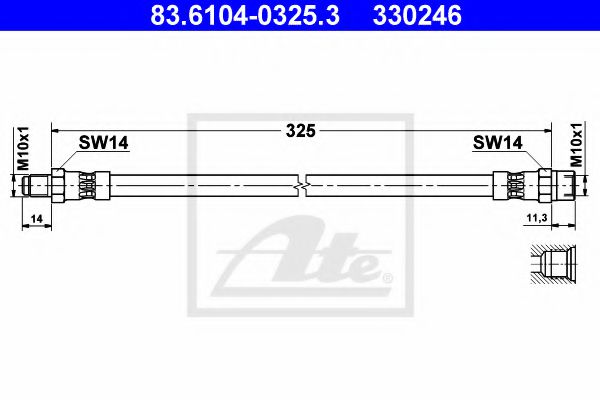 Тормозной шланг ATE 83.6104-0325.3