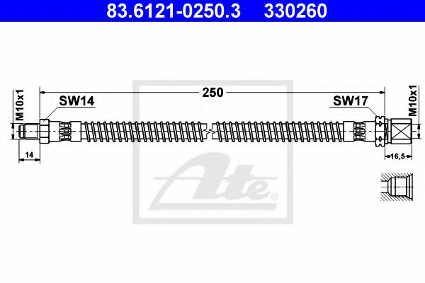 Тормозной шланг ATE 83.6121-0250.3