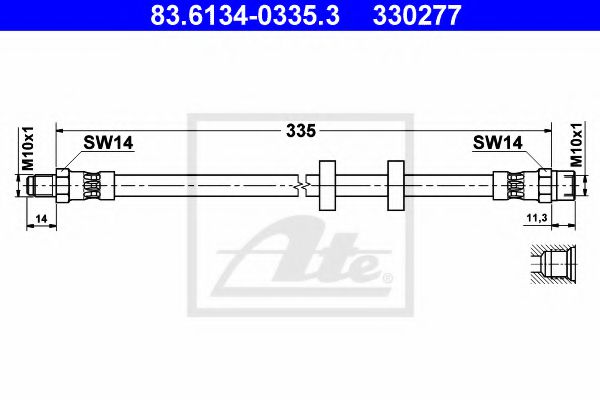 Тормозной шланг ATE 83.6134-0335.3