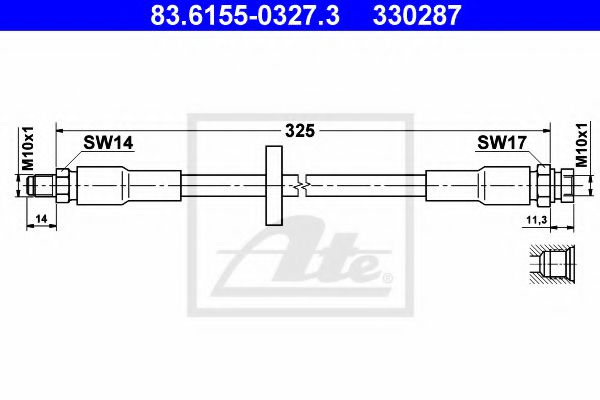 Тормозной шланг ATE 83.6155-0327.3