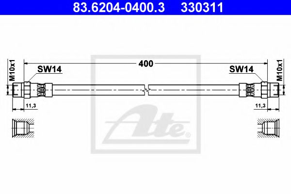Тормозной шланг ATE 83.6204-0400.3
