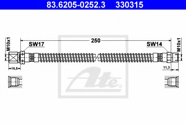 Тормозной шланг ATE 83.6205-0252.3