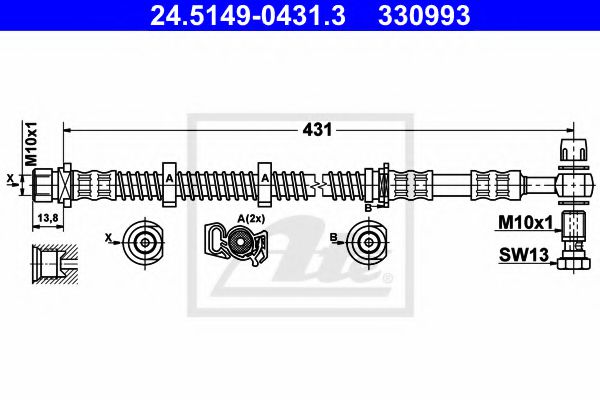 Тормозной шланг ATE 24.5149-0431.3