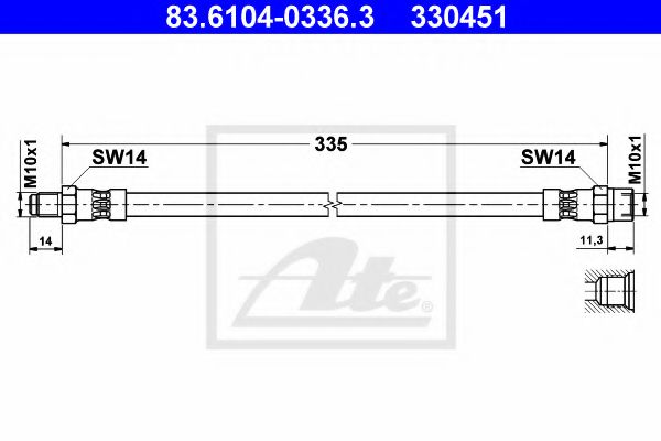 Тормозной шланг ATE 83.6104-0336.3
