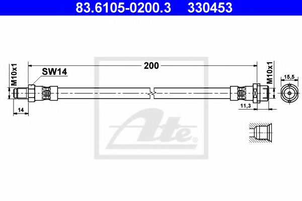 Тормозной шланг ATE 83.6105-0200.3