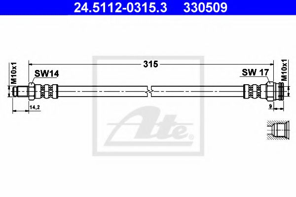 Тормозной шланг ATE 24.5112-0315.3